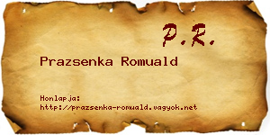 Prazsenka Romuald névjegykártya